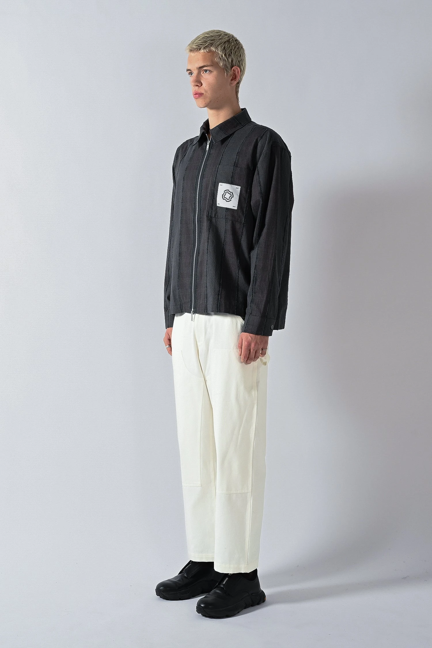 Dark Check LS Zip Shirt 7 Dark Check LS Zip Shirt - Image 5