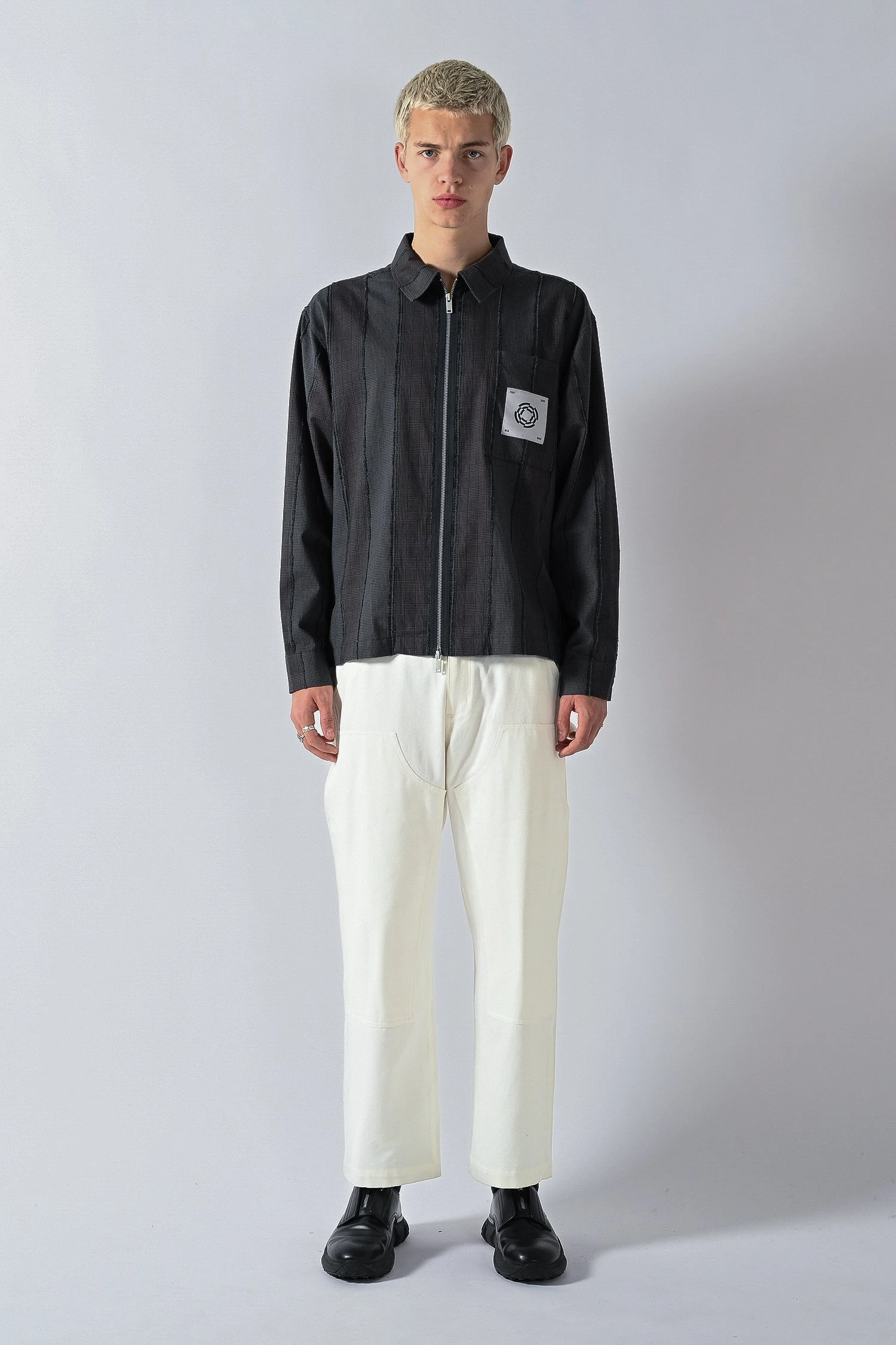 Dark Check LS Zip Shirt 4 Dark Check LS Zip Shirt - Image 2