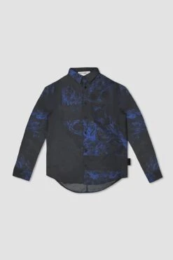LS Sheer Black Sea Button Up Shirt