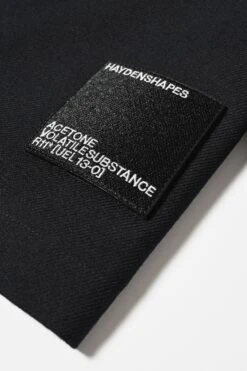 Merino Claxon Hooded Sweater -Haydenshapes Surfboard Store HS 22AP 1032 MERINO HOODIE CLAXON BLACK patchdetail