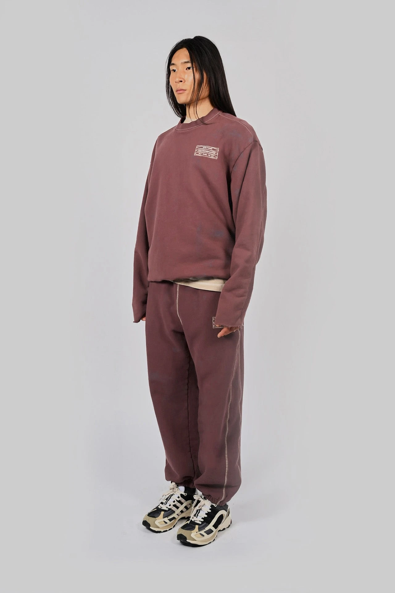 Cut Off Crew Sweater - Burgundy 5 Cut Off Crew Sweater - Burgundy - Image 3